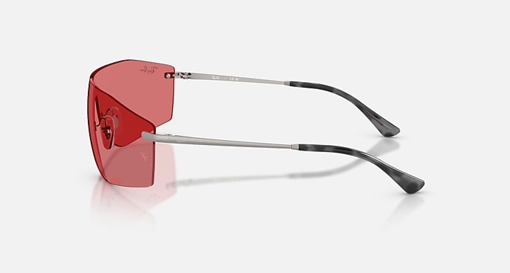 Ray-Ban ALIX BIO-BASED Gunmetal with Red Solid Color lenses - Lateral