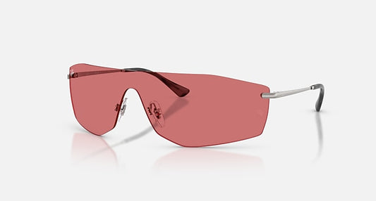 Ray-Ban ALIX BIO-BASED Gunmetal with Red Solid Color lenses - Quarter