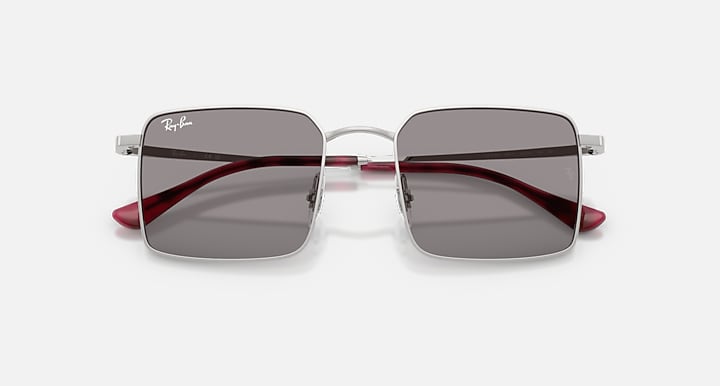 Ray-Ban IDAN BIO-BASED Silver with Grey Solid Color lenses - Closed Front