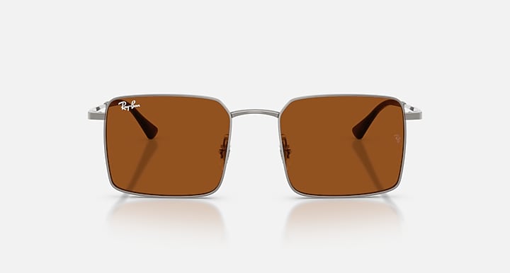 Ray-Ban IDAN BIO-BASED Gunmetal with Dark Brown Solid Color lenses - Front