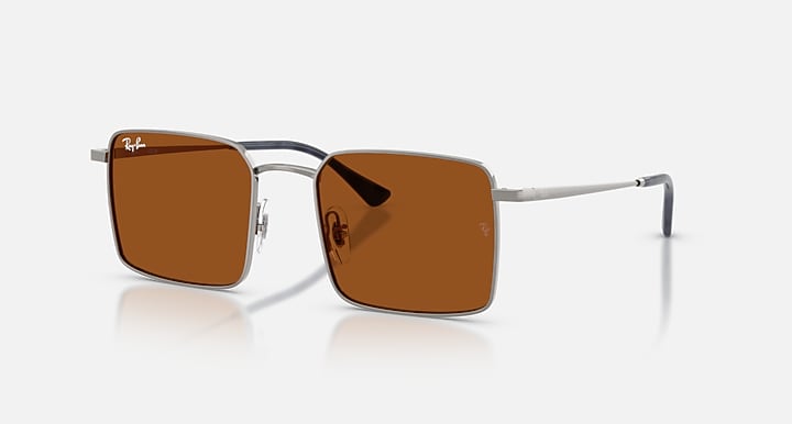 Ray-Ban IDAN BIO-BASED Gunmetal with Dark Brown Solid Color lenses - Quarter