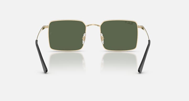 Ray-Ban IDAN BIO-BASED Pale Gold with Dark Green Polarized Solid Color lenses - Back