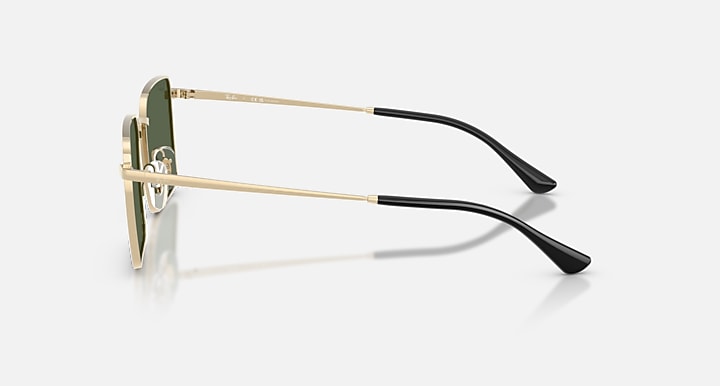 Ray-Ban IDAN BIO-BASED Pale Gold with Dark Green Polarized Solid Color lenses - Lateral