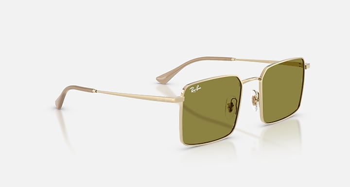 Ray-Ban IDAN BIO-BASED Pale Gold with Green Solid Color lenses - Alternative
