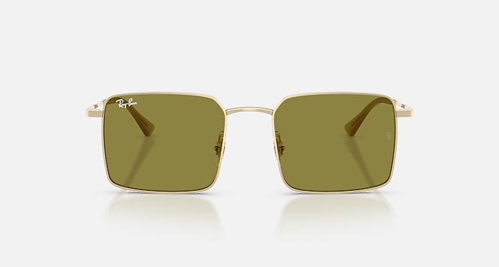 Ray-Ban IDAN BIO-BASED Pale Gold with Green Solid Color lenses - Front