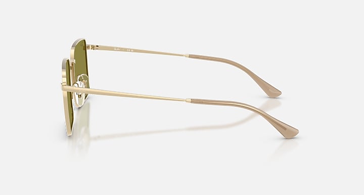 Ray-Ban IDAN BIO-BASED Pale Gold with Green Solid Color lenses - Lateral