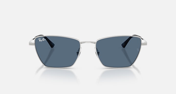 Ray-Ban DREA BIO-BASED Silver with Dark Blue Solid Color lenses - Front