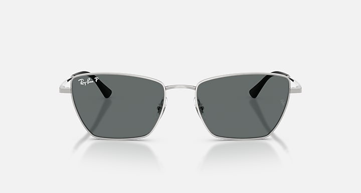 Ray-Ban DREA BIO-BASED Silver with Dark Grey Polarized Solid Color lenses - Front