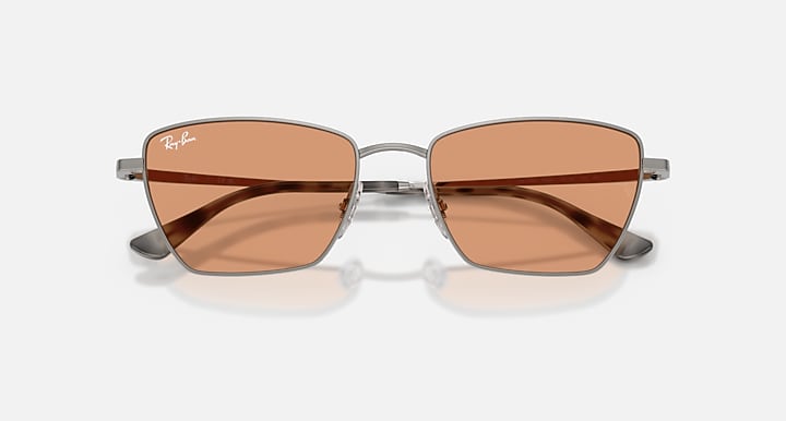 Ray-Ban DREA BIO-BASED Gunmetal with Orange Solid Color lenses - Closed Front