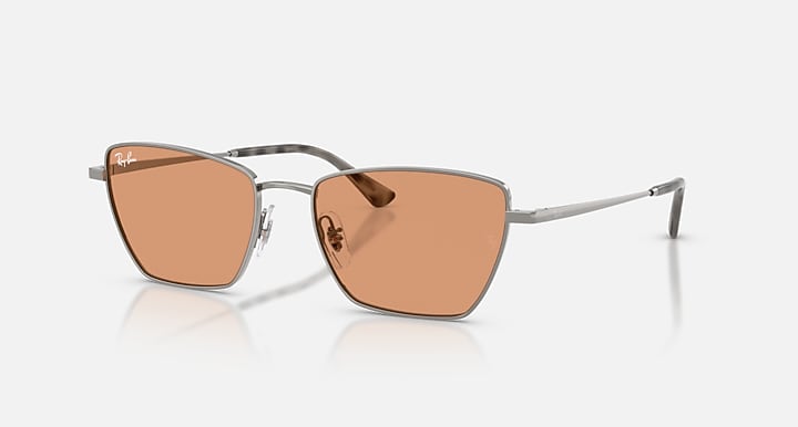 Ray-Ban DREA BIO-BASED Gunmetal with Orange Solid Color lenses - Quarter
