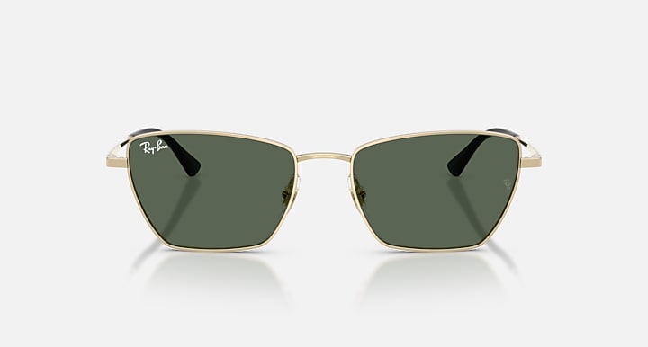 Ray-Ban DREA BIO-BASED Pale Gold with Dark Green Solid Color lenses - Front
