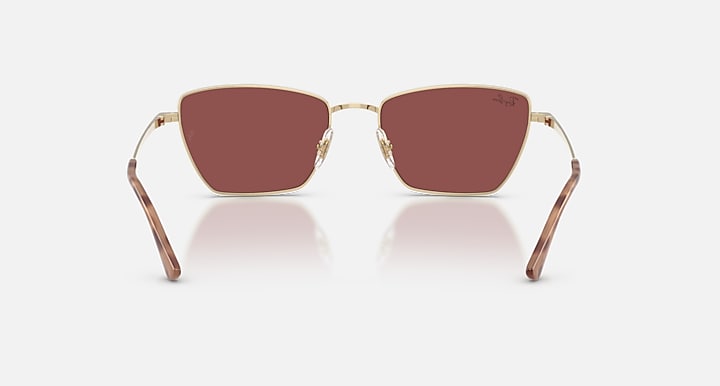 Ray-Ban DREA BIO-BASED Pale Gold with Dark Violet Solid Color lenses - Back
