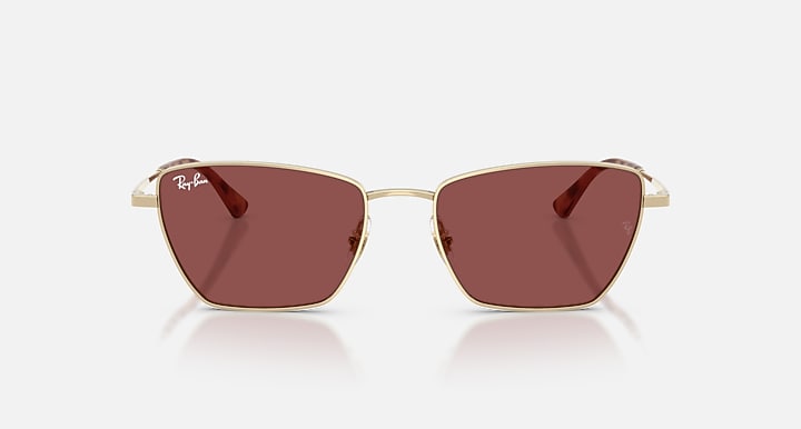 Ray-Ban DREA BIO-BASED Pale Gold with Dark Violet Solid Color lenses - Front