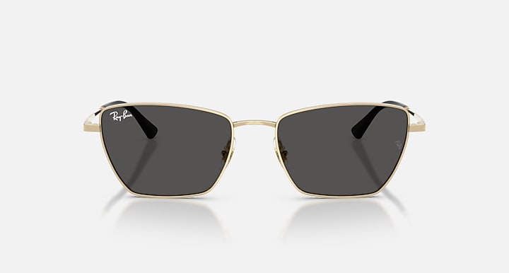 Ray-Ban DREA BIO-BASED Pale Gold with Dark Grey Solid Color lenses - Front