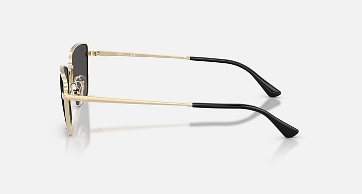 Ray-Ban DREA BIO-BASED Pale Gold with Dark Grey Solid Color lenses - Lateral