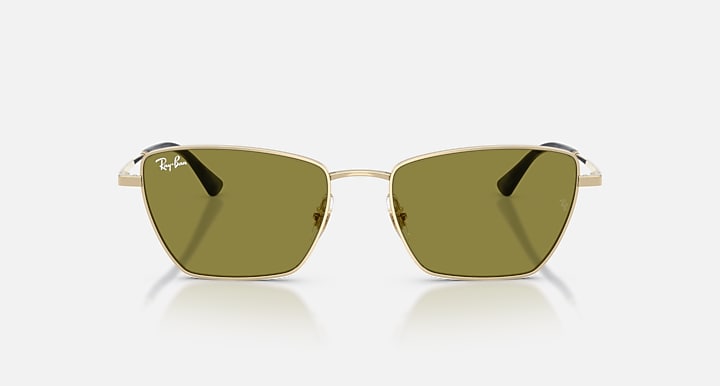 Ray-Ban DREA BIO-BASED Pale Gold with Green Solid Color lenses - Front