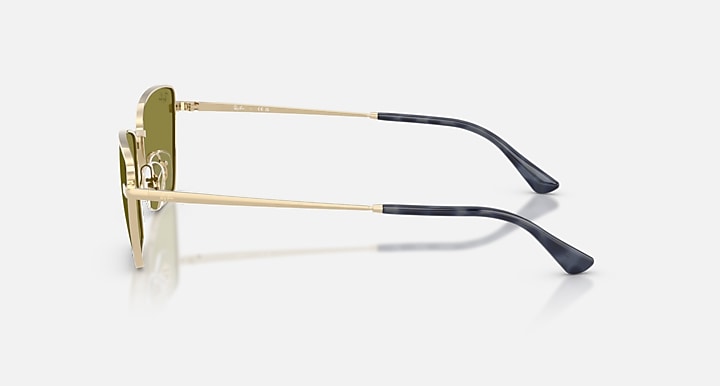 Ray-Ban DREA BIO-BASED Pale Gold with Green Solid Color lenses - Lateral