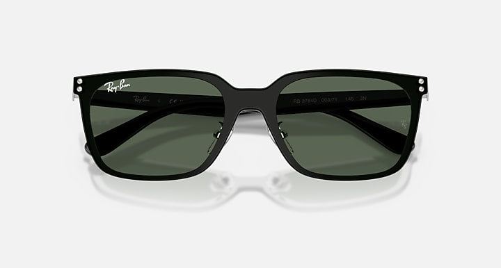 Ray-Ban RB3784D Silver with Dark Green Solid Color lenses - Closed Front