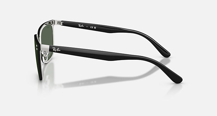 Ray-Ban RB3784D Silver with Dark Green Solid Color lenses - Lateral