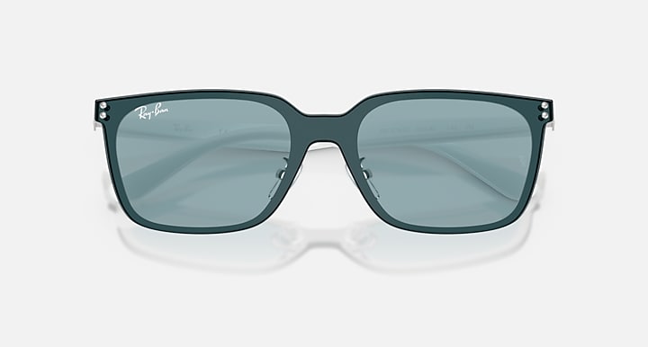 Ray-Ban RB3784D Silver with Light Blue Solid Color lenses - Closed Front