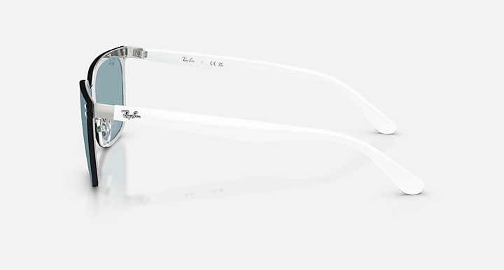 Ray-Ban RB3784D Silver with Light Blue Solid Color lenses - Lateral