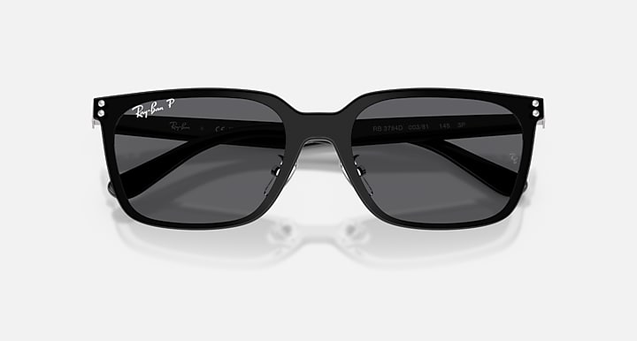 Ray-Ban RB3784D Silver with Grey Polarized Solid Color lenses - Closed Front