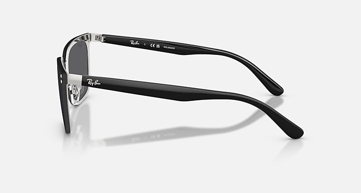 Ray-Ban RB3784D Silver with Grey Polarized Solid Color lenses - Lateral