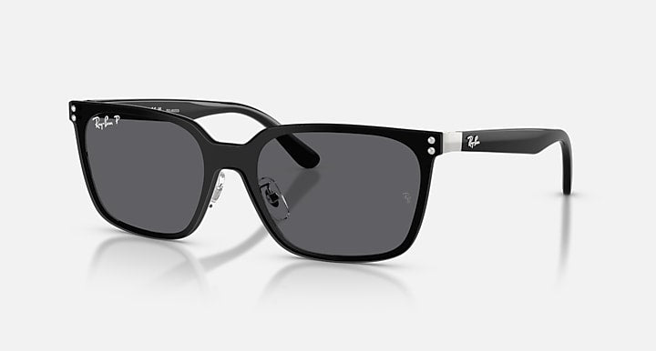 Ray-Ban RB3784D Silver with Grey Polarized Solid Color lenses - Quarter