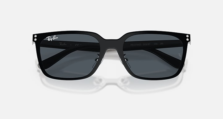 Ray-Ban RB3784D Silver with Dark Grey Solid Color lenses - Closed Front