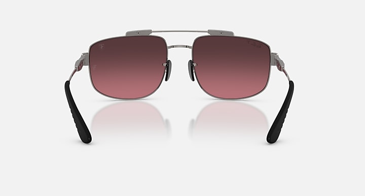 Ray-Ban RB3789M SCUDERIA FERRARI COLLECTION POLARIZED+ LENSES Gunmetal with Polarized Wine Polarized+ lenses - Back
