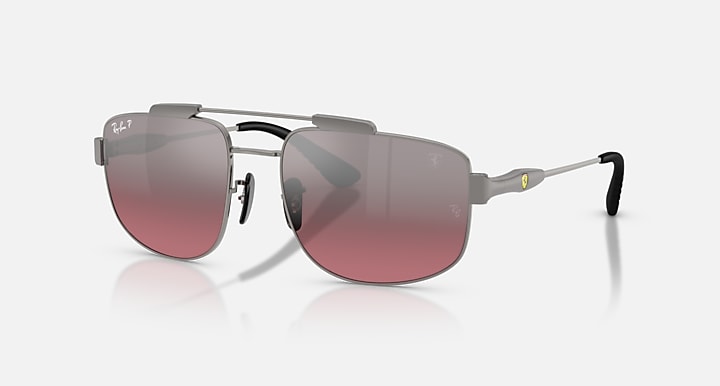 Ray-Ban RB3789M SCUDERIA FERRARI COLLECTION POLARIZED+ LENSES Gunmetal with Polarized Wine Polarized+ lenses - Quarter