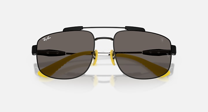 Ray-Ban RB3789M SCUDERIA FERRARI COLLECTION Black with Dark Grey Solid Color lenses - Closed Front
