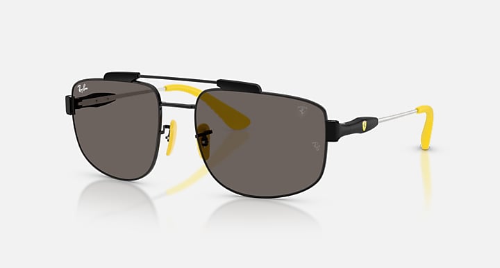 Ray-Ban RB3789M SCUDERIA FERRARI COLLECTION Black with Dark Grey Solid Color lenses - Quarter