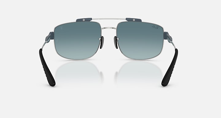 Ray-Ban RB3789M SCUDERIA FERRARI COLLECTION Silver with Blue Gradient Grey Gradient lenses - Back