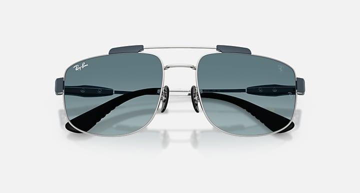 Ray-Ban RB3789M SCUDERIA FERRARI COLLECTION Silver with Blue Gradient Grey Gradient lenses - Closed Front