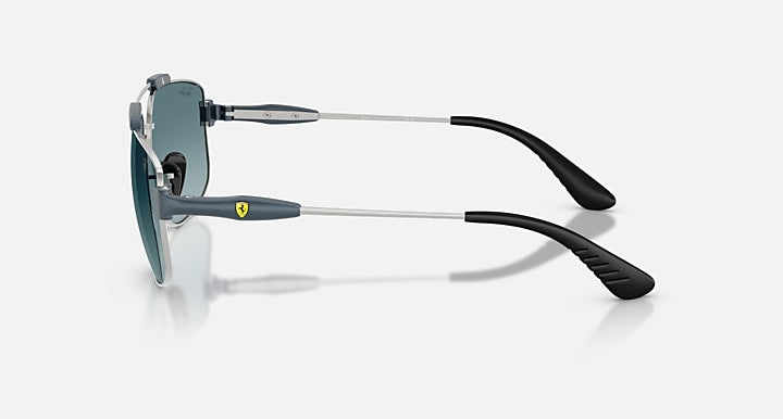Ray-Ban RB3789M SCUDERIA FERRARI COLLECTION Silver with Blue Gradient Grey Gradient lenses - Lateral