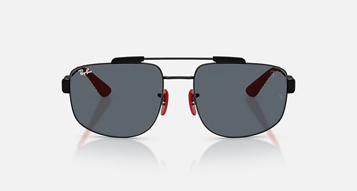 Ray-Ban RB3789M SCUDERIA FERRARI COLLECTION Black with Blue Solid Color lenses - Front