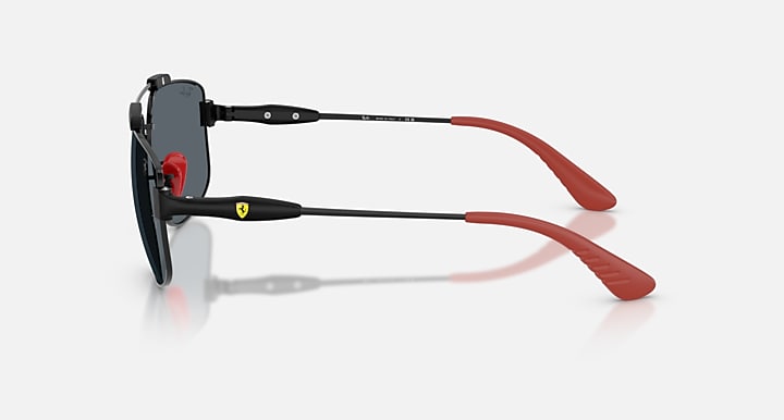 Ray-Ban RB3789M SCUDERIA FERRARI COLLECTION Black with Blue Solid Color lenses - Lateral