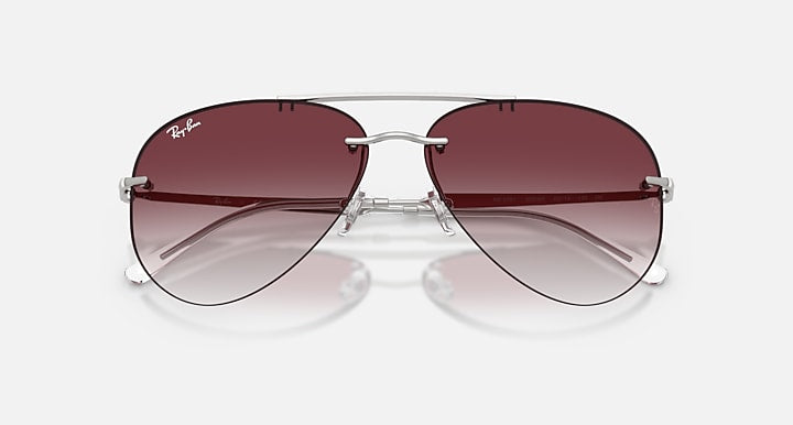 Ray-Ban RB3791 Silver with Clear Gradient Dark Violet Gradient lenses - Closed Front