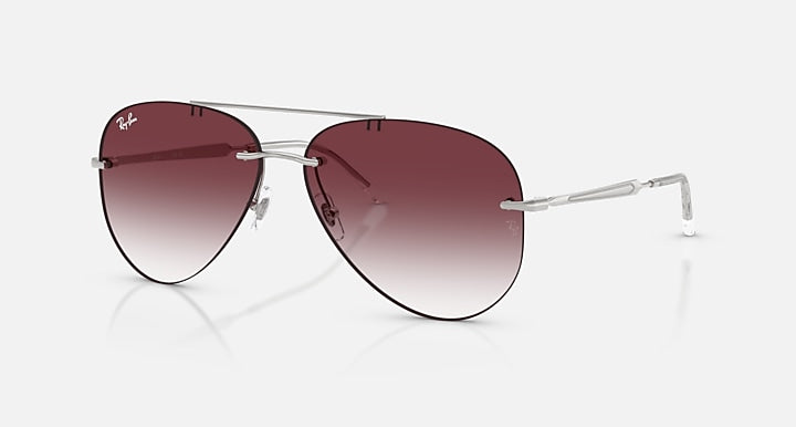 Ray-Ban RB3791 Silver with Clear Gradient Dark Violet Gradient lenses - Quarter