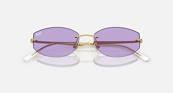 Ray-Ban RB3792 Arista with Violet Solid Color lenses - Closed Front