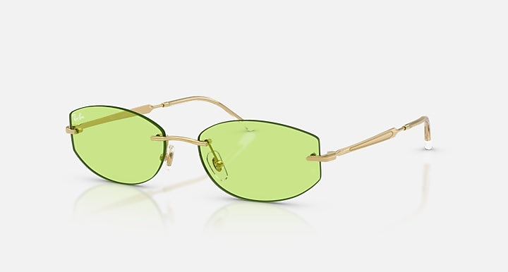 Ray-Ban RB3792 Arista with Light Green Solid Color lenses - Quarter