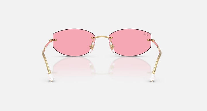Ray-Ban RB3792 Arista; Gold with Pink Solid Color lenses - Back