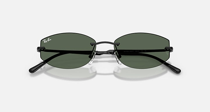 Ray-Ban RB3792 Black with Dark Green Solid Color lenses - Closed Front
