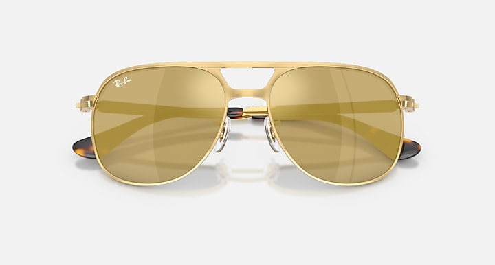 Ray-Ban BILL MAX Arista with Light Brown Mirror Gold Solid Color - Mirror lenses - Closed Front