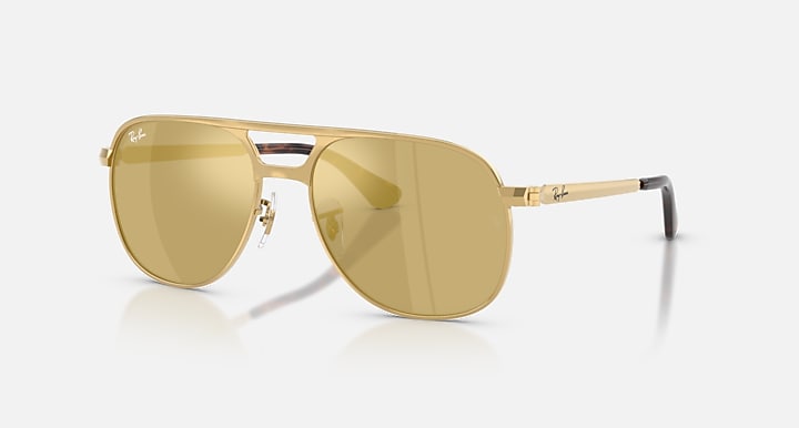 Ray-Ban BILL MAX Arista with Light Brown Mirror Gold Solid Color - Mirror lenses - Quarter