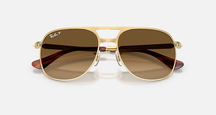 Ray-Ban BILL MAX Arista with Polarized Brown Gradient Gradient lenses - Closed Front