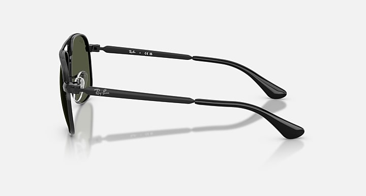 Ray-Ban BILL MAX Black with Green Solid Color lenses - Lateral