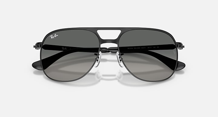 Ray-Ban BILL MAX Black with Light Grey Gradient Dark Grey Gradient lenses - Closed Front
