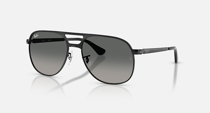 Ray-Ban BILL MAX Black with Light Grey Gradient Dark Grey Gradient lenses - Quarter